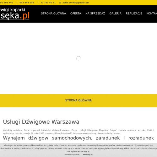 Warszawa - wynajem dźwigów samochodowych