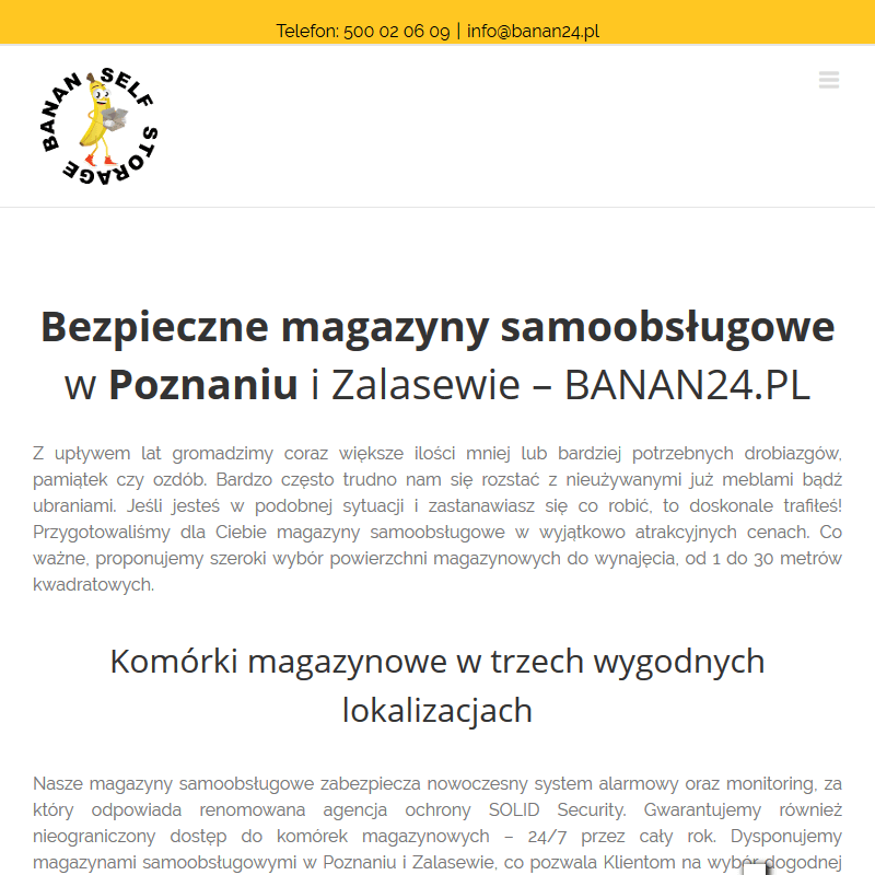 Poznań - bezpieczne magazyny samoobsługowe