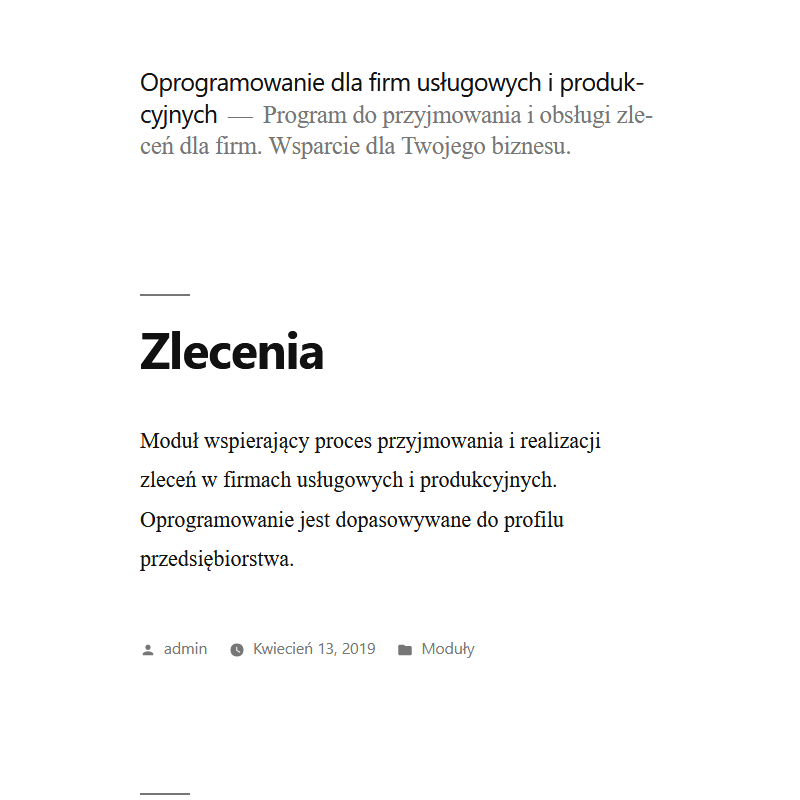 Rozszerzenie do przyjmowania zleceń dla firm